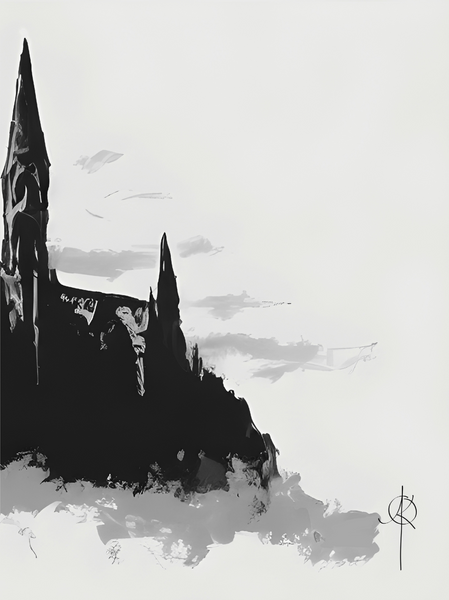 Dracula's castle. Art print. Artwork. Gothic home decor.