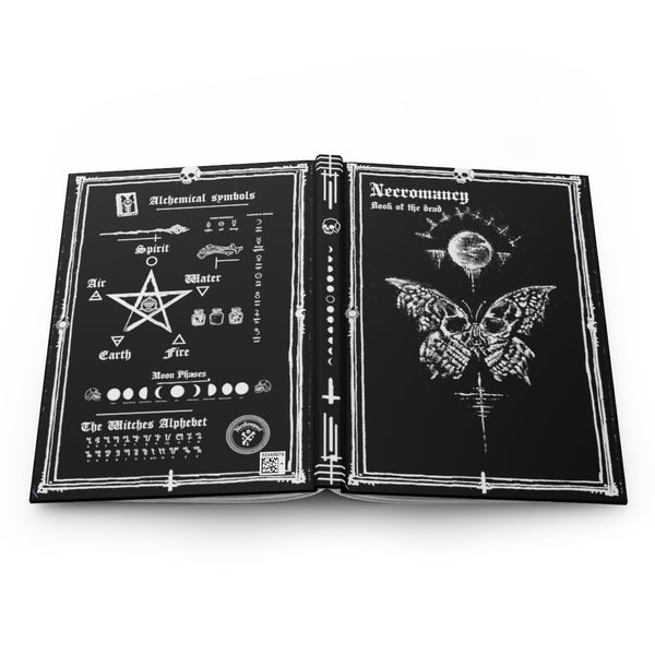 Necromancy. Book of the dead - Deathly butterfly. Hardcover Journal Matte. Gothic spell book - Journal