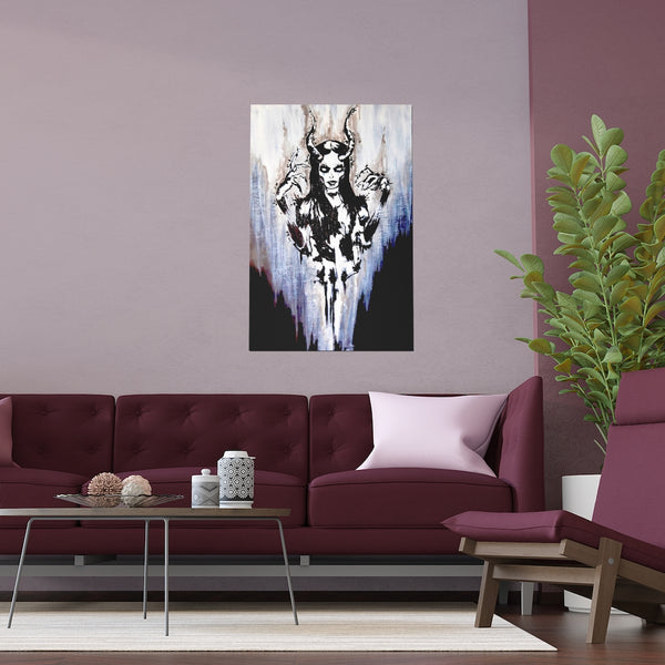 The Horned God - Silk Posters. Artwork. Art. Pagan. Wicca. dark art. Gothic home décor.