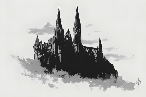 Dracula's castle. Art print. Artwork. Gothic home decor.