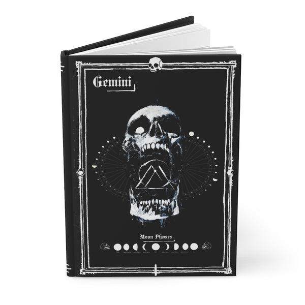 Gemini personalised spell book. Star sign guidance - Hardcover Journal Matte. Gothic spell book - Journal.