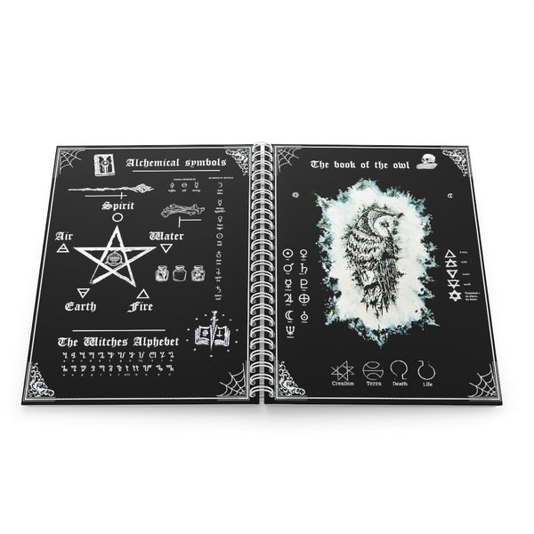 The book of the owl - Spiral Notebook. Spell book.