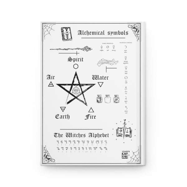 Book of Spells - Hardcover Journal Matte. The dark gypsy. White version. Silent Owl