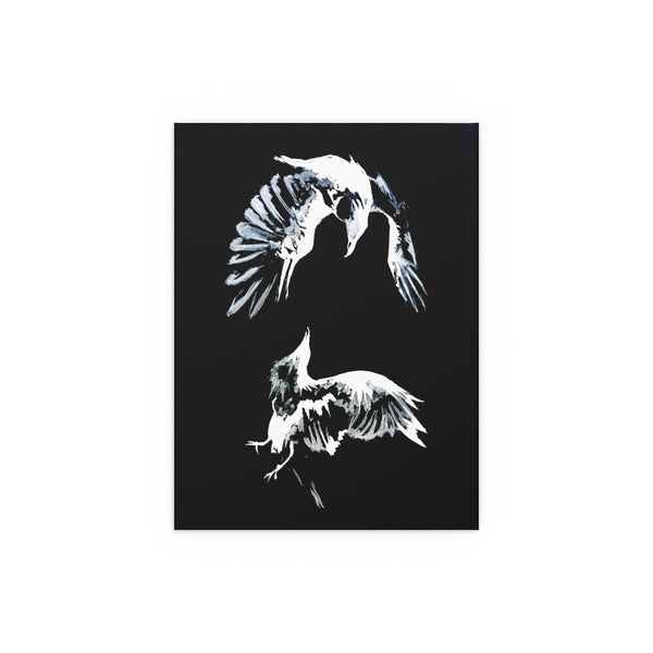 Ravens Play - Fine Art Posters. Wall art. Painting. Artwork. Black version.