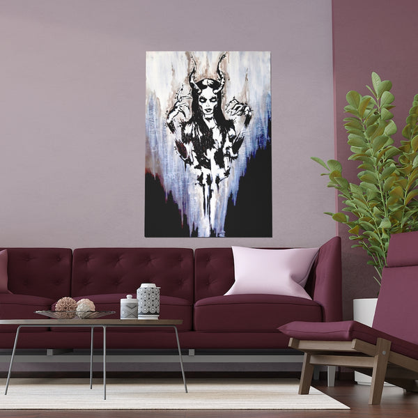 The Horned God - Silk Posters. Artwork. Art. Pagan. Wicca. dark art. Gothic home décor.
