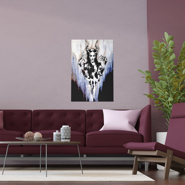 The Horned God - Silk Posters. Artwork. Art. Pagan. Wicca. dark art. Gothic home décor.