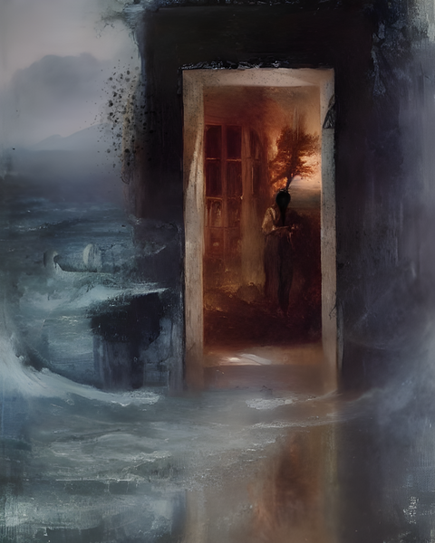 Oil Painting. The Porte. Painting. Art print. original artwork. Gothic Home décor. Digital art.