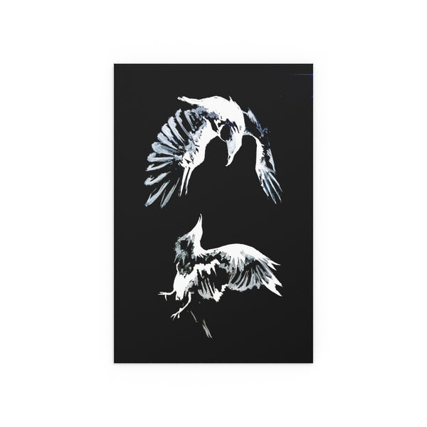 Ravens Play - Fine Art Posters. Wall art. Painting. Artwork. Black version.