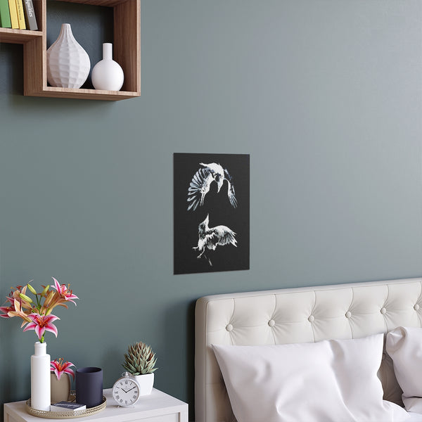 Ravens Play - Fine Art Posters. Wall art. Painting. Artwork. Black version.