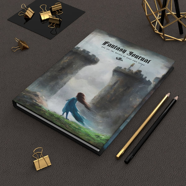 Fantasy Journal - Hardcover Journal Matte. The brave princess. Lined journal. Artistic and story writing journal.