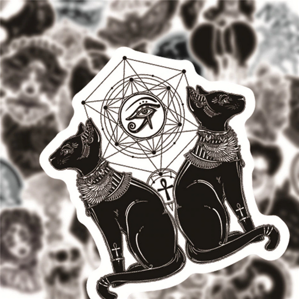 10/30/50pcs/Pack Cool Black And White Punk Skull Stickers Skateboard Guitar Luggage Laptop Waterproof PVC Graffiti Sticker Toys