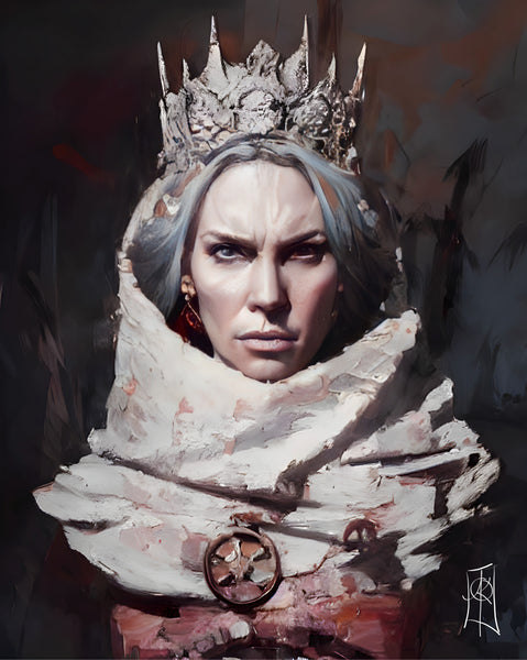 Oil Painting. Power of the queen. Painting. Art print. original artwork. Gothic Home décor. Digital art.