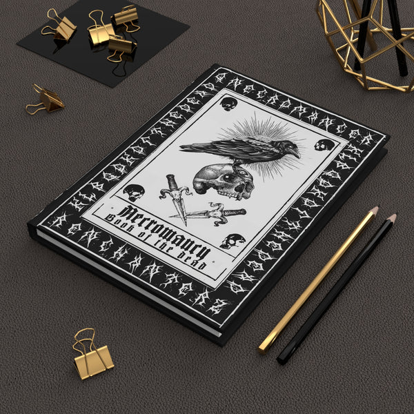 Necromancy Book of the dead journal - Raven madness. Hardcover Journal Matte. The shadow warlock. Lined journal.