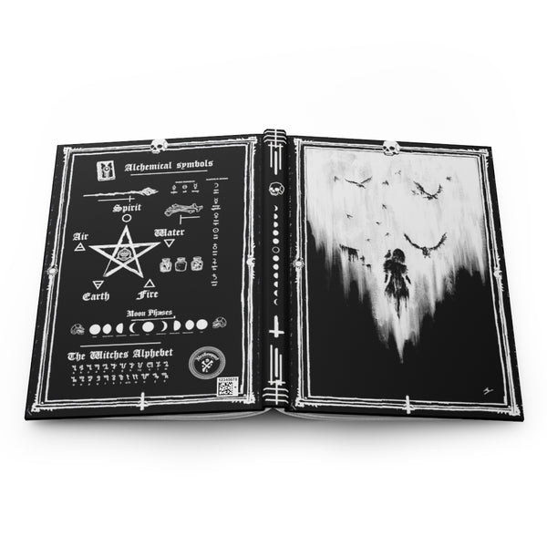 The Raven - Necromancy. Book of the dead. Hardcover Journal Matte. Gothic spell book - Journal