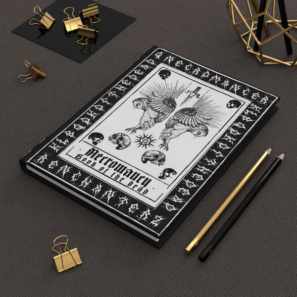 Deathly owl - Necromancy Book of the dead journal. Hardcover Journal Matte. The shadow warlock. Lined journal.