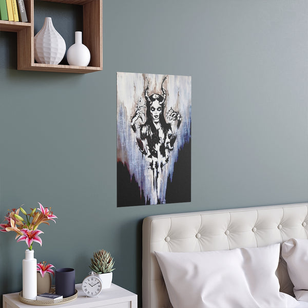 The Horned God - Silk Posters. Artwork. Art. Pagan. Wicca. dark art. Gothic home décor.