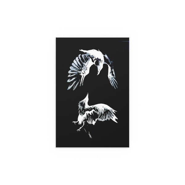 Ravens Play - Fine Art Posters. Wall art. Painting. Artwork. Black version.