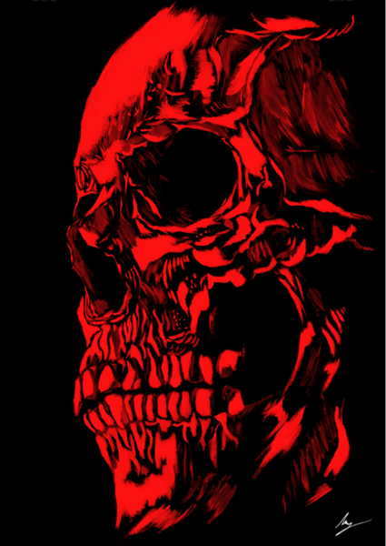 Blood skull - Wall art