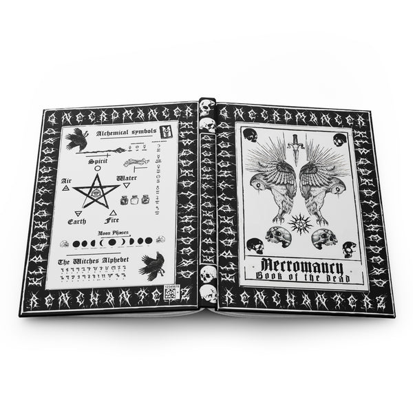 Deathly owl - Necromancy Book of the dead journal. Hardcover Journal Matte. The shadow warlock. Lined journal.