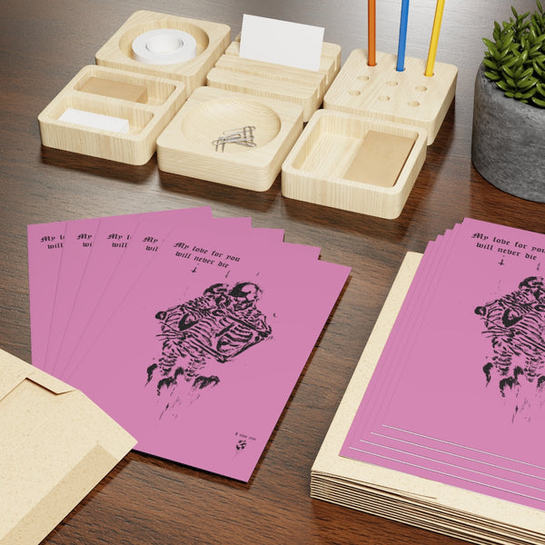Copy of My love for you will never die. Greeting Cards (1 or 10-pcs). Pink version
