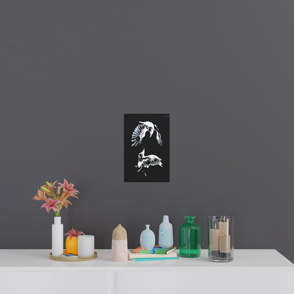 Ravens Play - Fine Art Posters. Wall art. Painting. Artwork. Black version.
