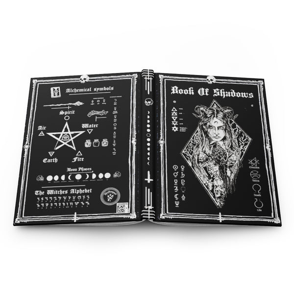 Copy of Book of shadows Lined journal - The Raven witch. Hardcover Journal Matte. Gothic spell book .