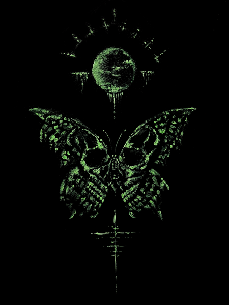 The deathly butterfly by moonlight. Gothic home decor - Wall art