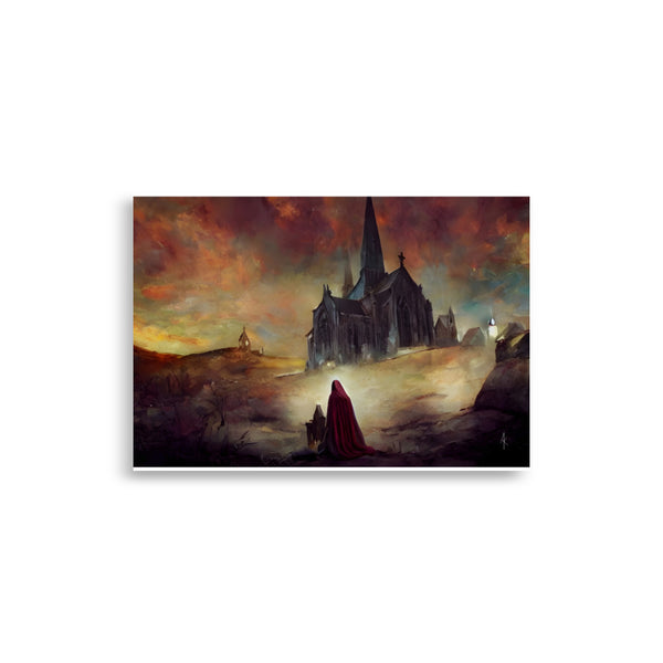 Red Robe Sinner - High Quality Art print. Original oil painting, Hand painted Landscape Art