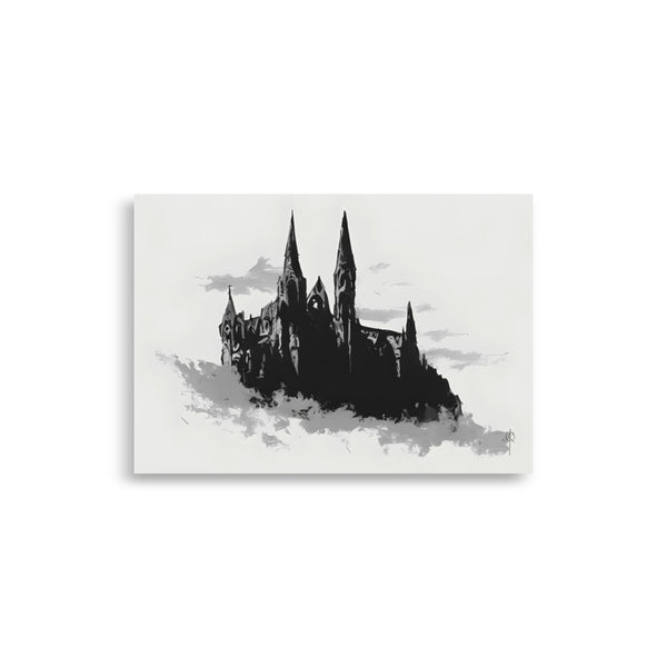 Dracula's castle. Art print. Artwork. Gothic home decor.