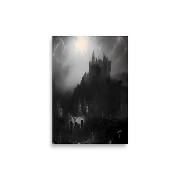 Oil Painting. Frankenstein's Castle. Painting. Art print. original artwork. Gothic Home décor. Digital art.