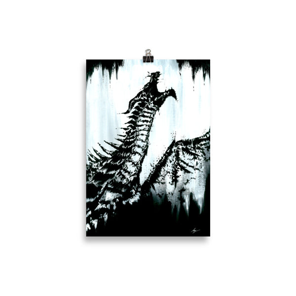 The dragons darkness. dragon, Gothic, witch, mythical and dark art poster. Gothic Home decor