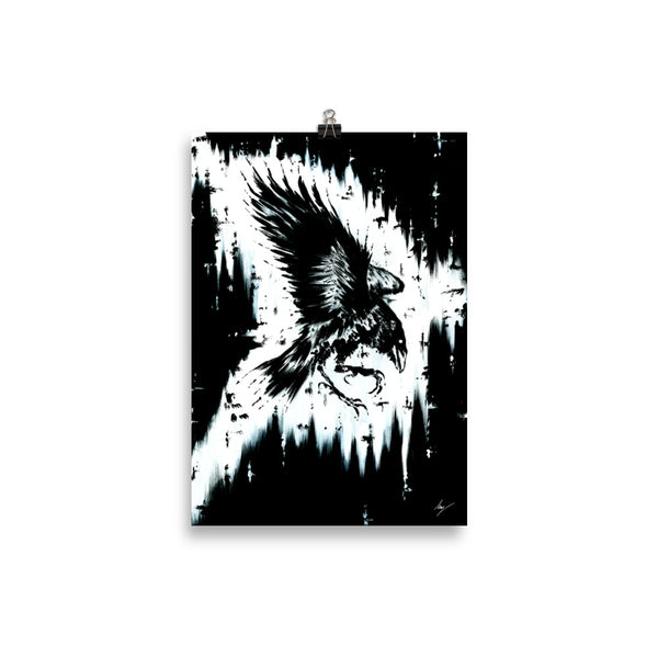 Muninn the Rave She watches over you. Odin, Gothic, Ravin, forest, witch, witchcraft and dark art. Gothic Home decor - Wall art