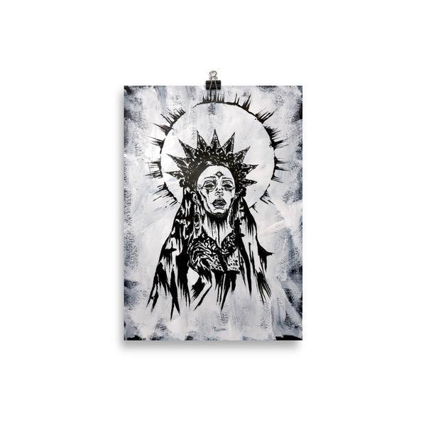 She sees all. Gothic home decor - Poster wall art. White version