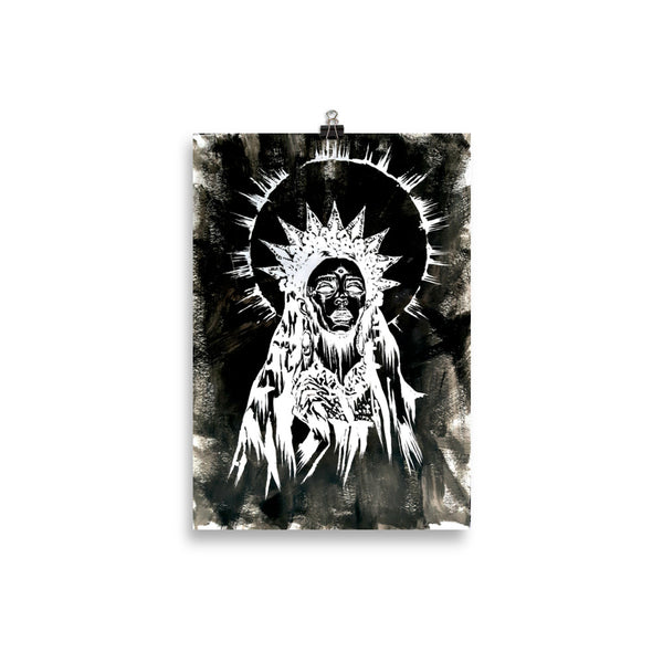 She sees all. Gothic home decor - Poster wall art. Black version