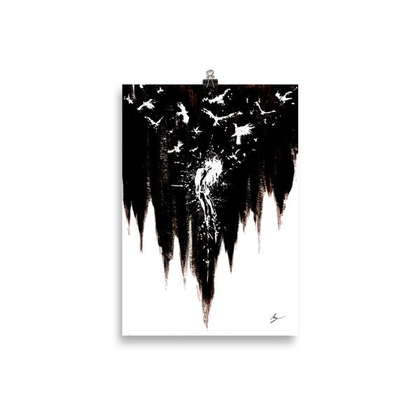 Her calling to Valhalla. Wall art - in black