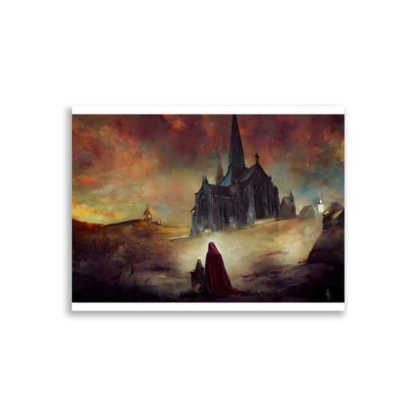 Red Robe Sinner - High Quality Art print. Original oil painting, Hand painted Landscape Art