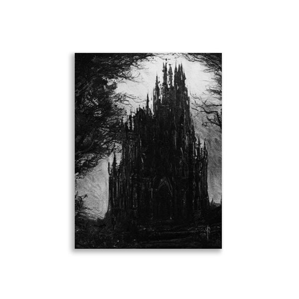 Dracula's castle - Oil painting. Art print and poster.