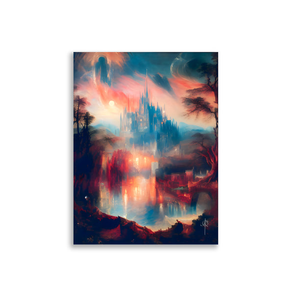 Castle sky. Landscape Art. Art print. Poster