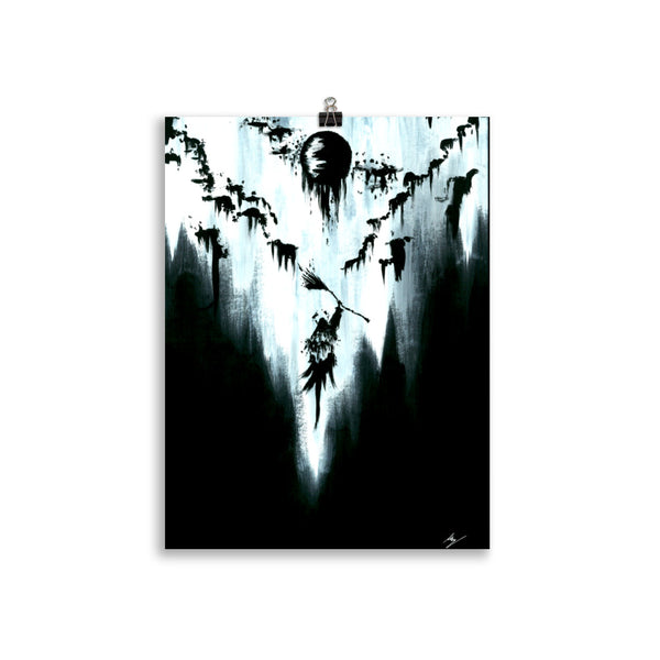 The mountain witch. She will conquer all. Gothic, forest, mountain, witch, witchcraft and dark art. Gothic Home decor - Wall art