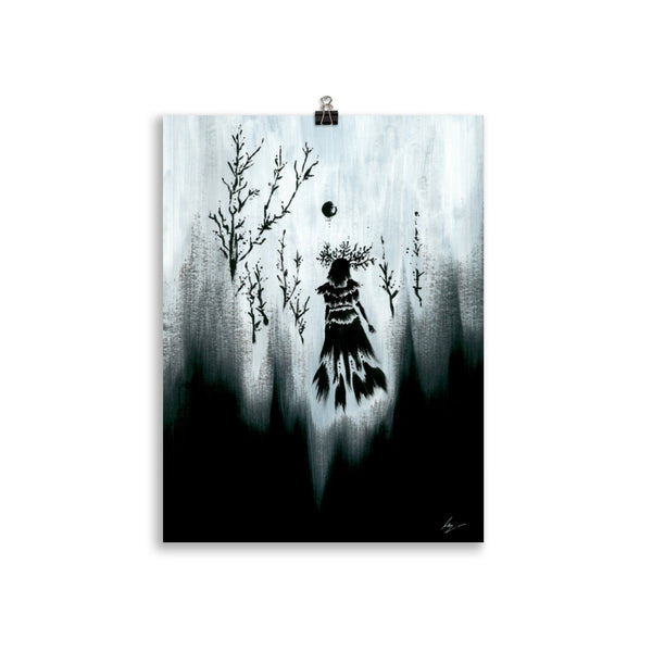 The pixie witch. Her soul wanders the forest. Pixie, Gothic, witch, witchcraft and dark art poster. Gothic Home decor. - Wall art