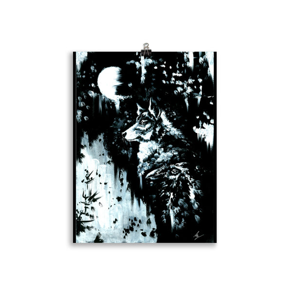 The Wolf and the Raven. Forever their bond will last. Gothic, Wolf, forest, Raven, witchcraft and dark art poster. Gothic Home decor. - Wall art