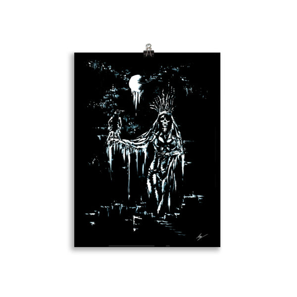 Morrigan the raven goddess. Gothic, Ravin, forest, witch, witchcraft and dark art. Gothic Home decor - Wall art