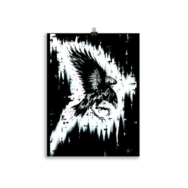 Muninn the Rave She watches over you. Odin, Gothic, Ravin, forest, witch, witchcraft and dark art. Gothic Home decor - Wall art