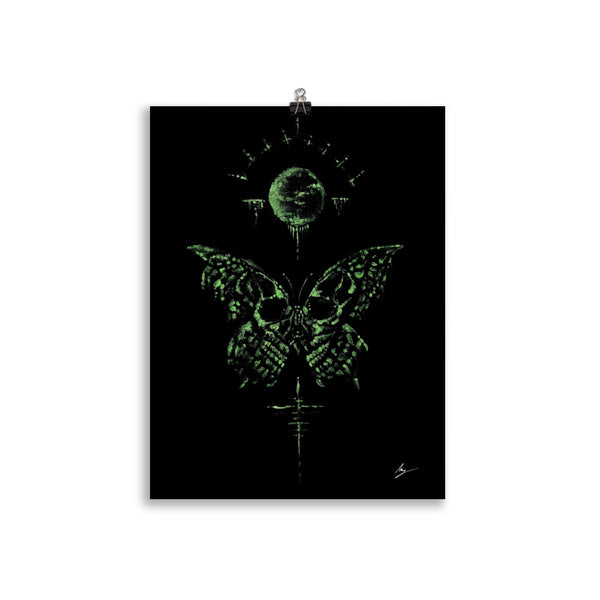 The deathly butterfly by moonlight. Gothic home decor - Wall art