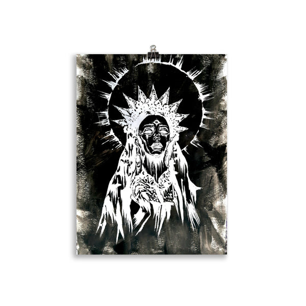 She sees all. Gothic home decor - Poster wall art. Black version