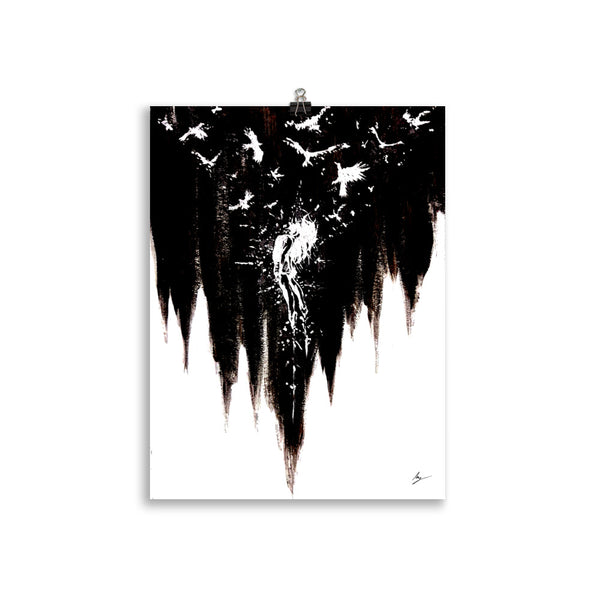 Her calling to Valhalla. Wall art - in black