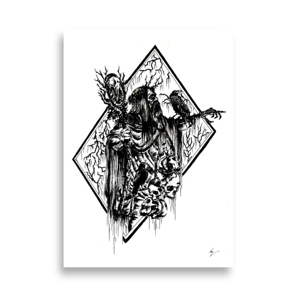 Odin is watching you - Poster wall art. High quality Enhanced Matte poster