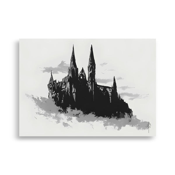 Dracula's castle. Art print. Artwork. Gothic home decor.