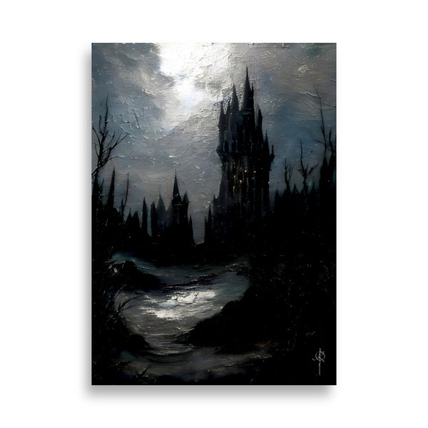Dracula's Castle. Version IV. Oil painting. Art print.