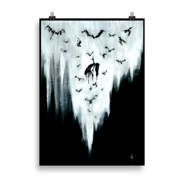 The Ravens call her. Gothic, Ravin, forest, witch, witchcraft and dark art. Gothic Home decor - Wall art